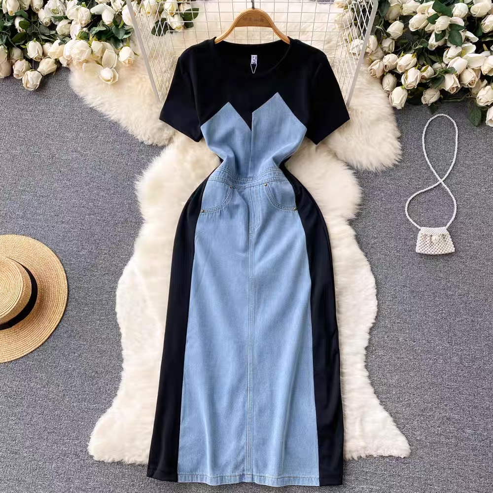 Small icy denim dress DBC2