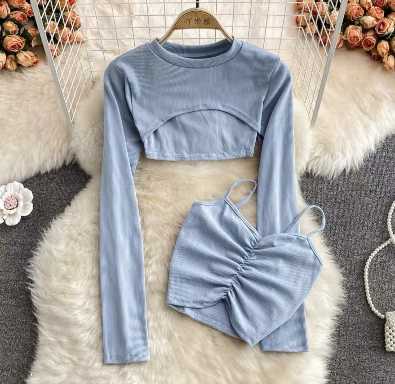Samantha crop top set TZZ407 image