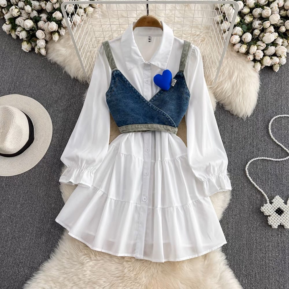 You are next level denim shirt dress SDZZ791 image