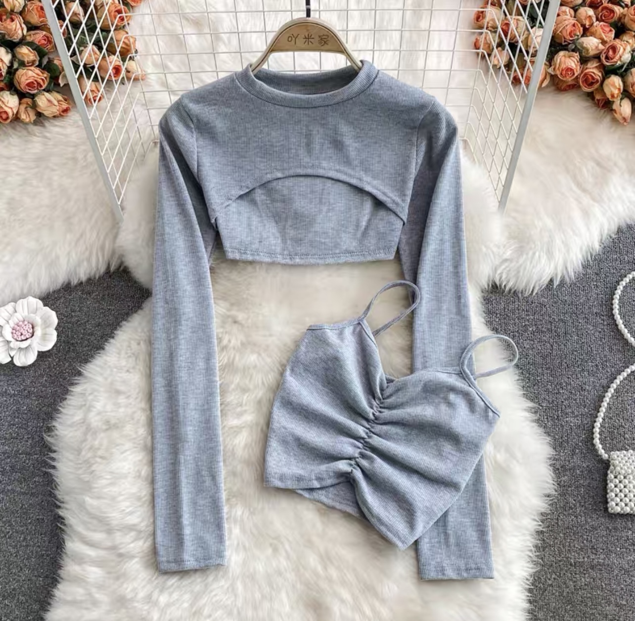 Samantha crop top set TZZ407 image