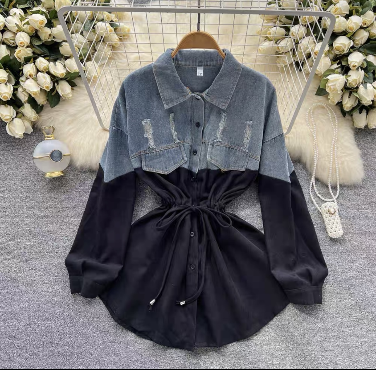 Dang distressed denim shirt SDZZ586 image