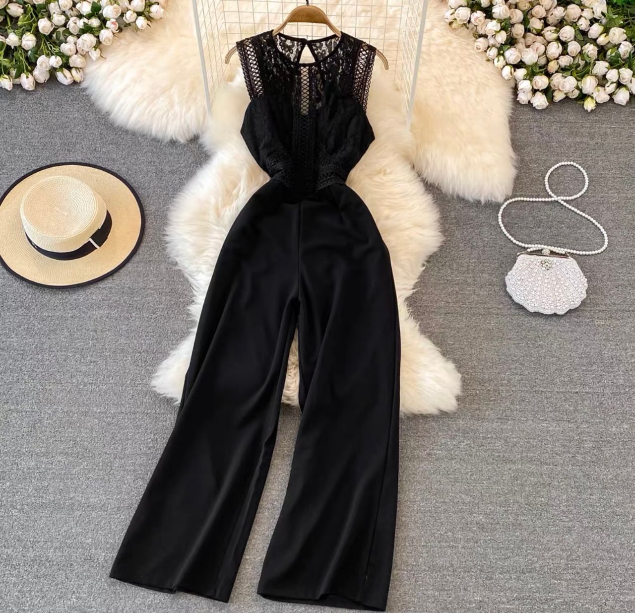 Let your laces up sleeveless jumpsuit JRZZ418 image