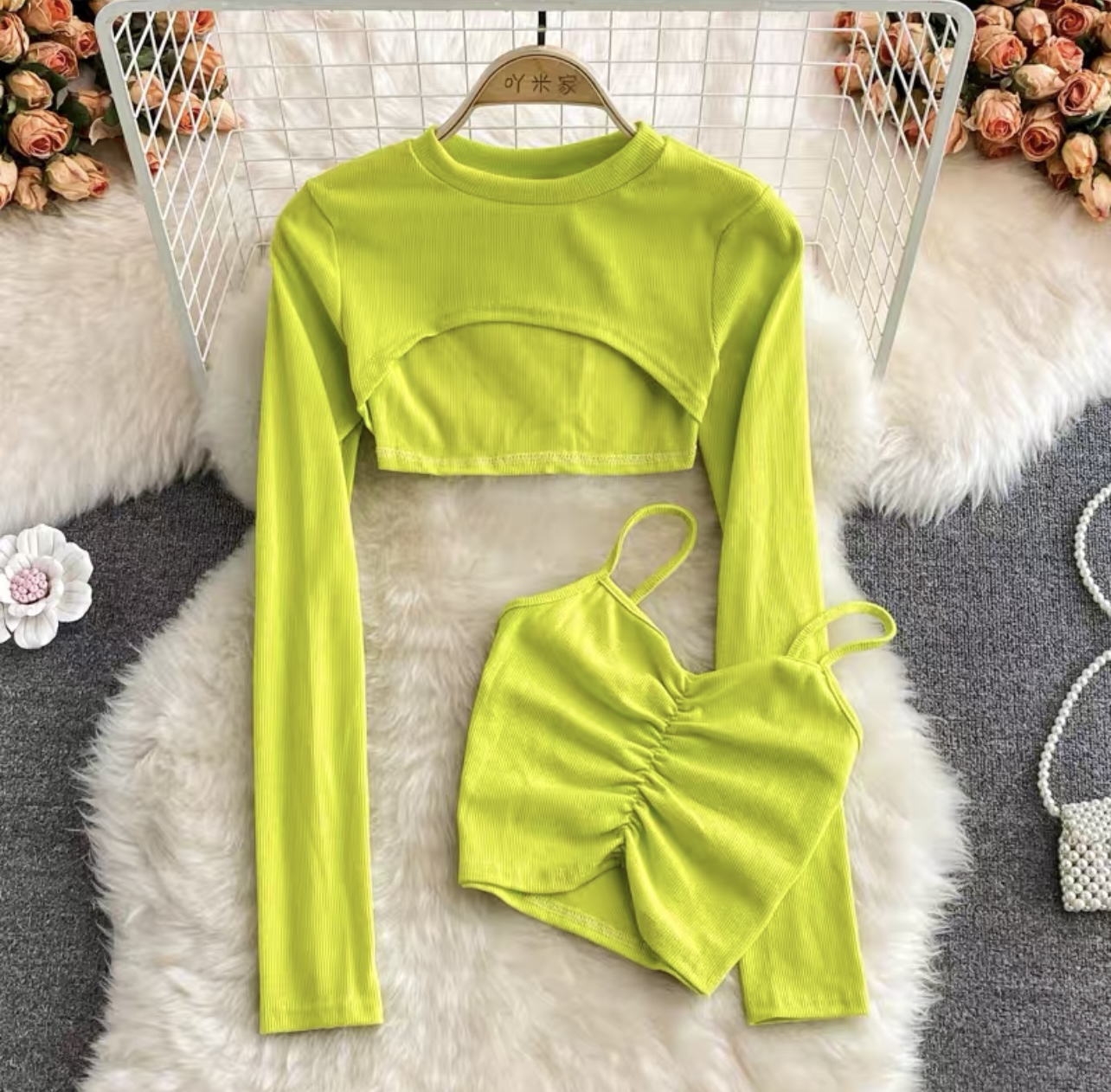 Samantha crop top set TZZ407 image
