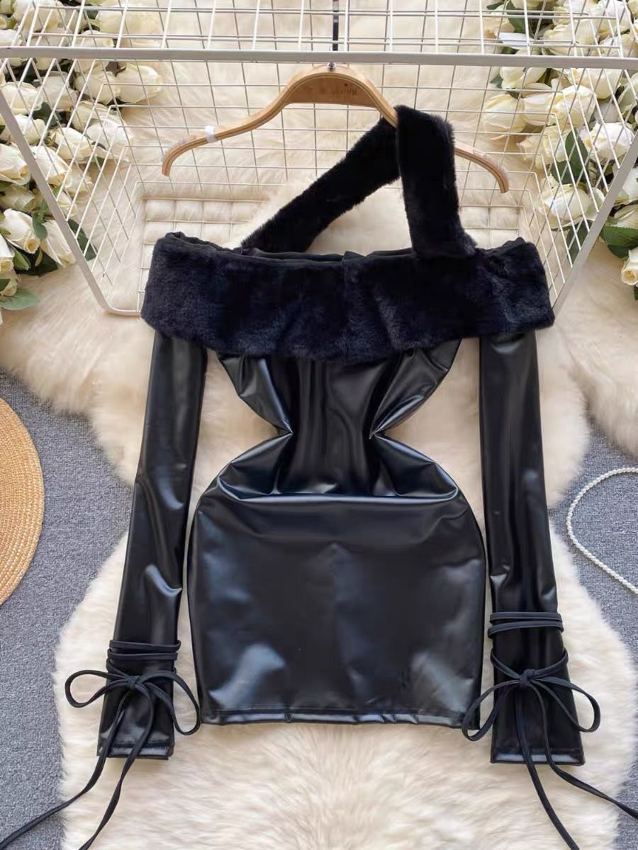 Call you back leather dress  CBC399 image