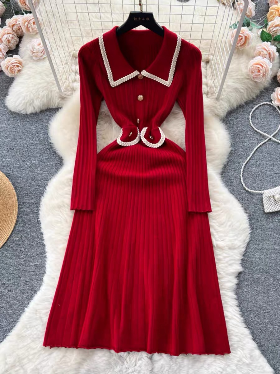 Vinyl vibes sweater dress KD141