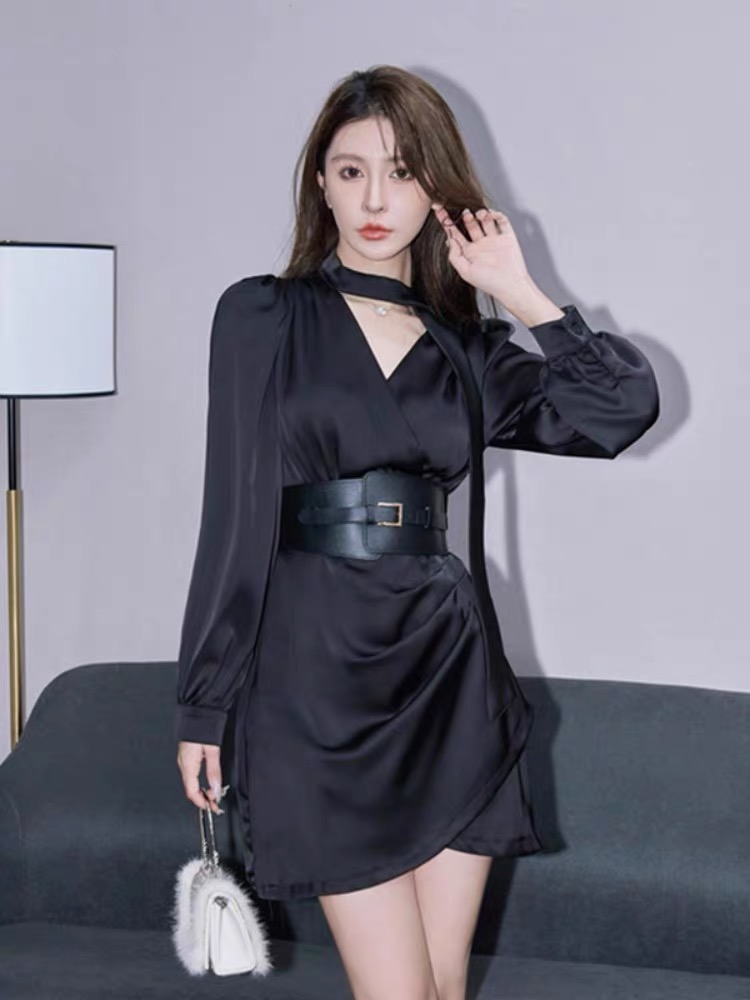 Forever beauty silk dress & belt CBC307