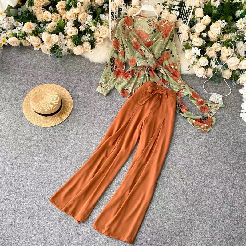 Gemini vibes floral two piece set TPZZ142 image