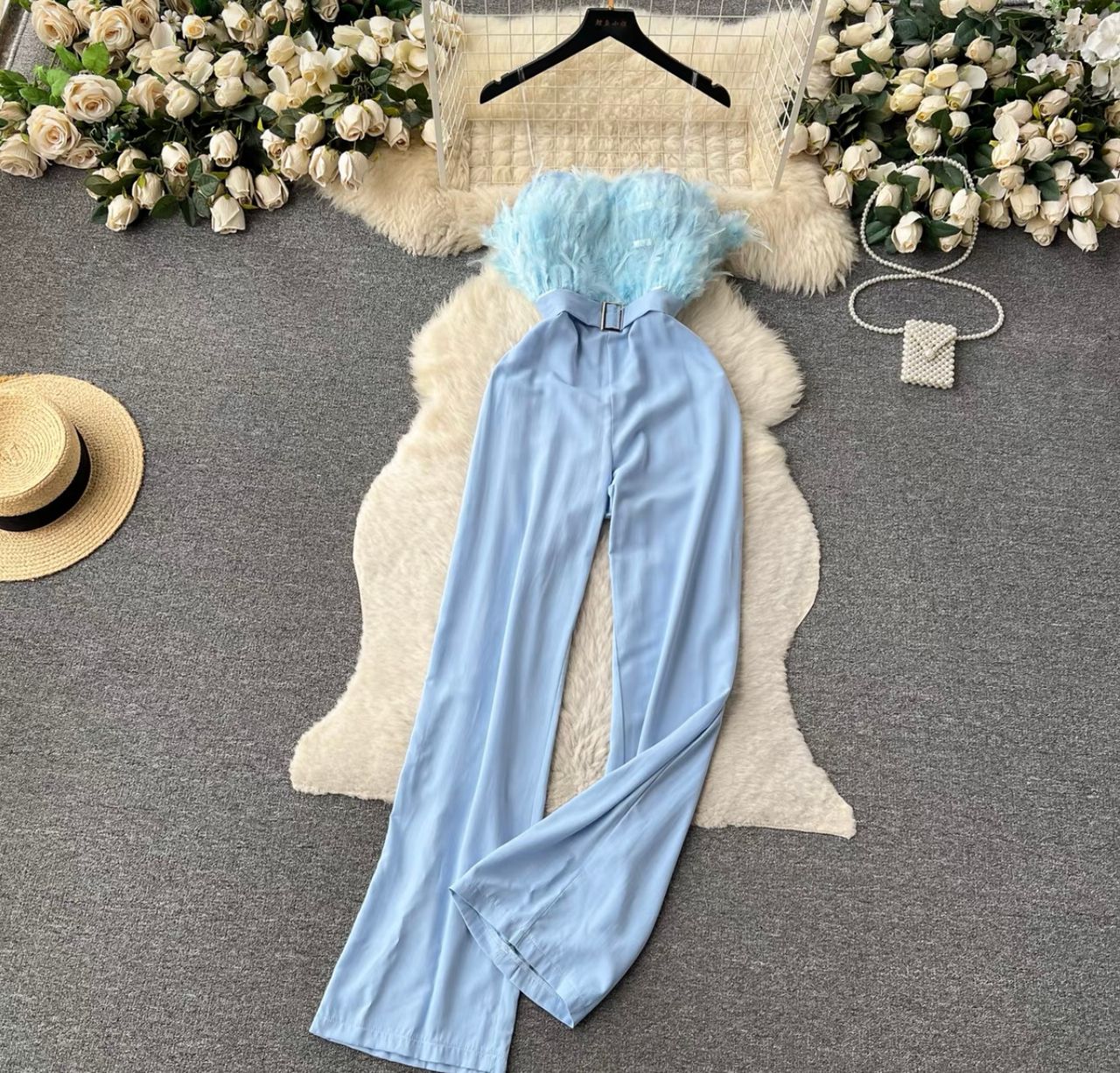 Taste of luxury feathery jumpsuit JRZZ616 image