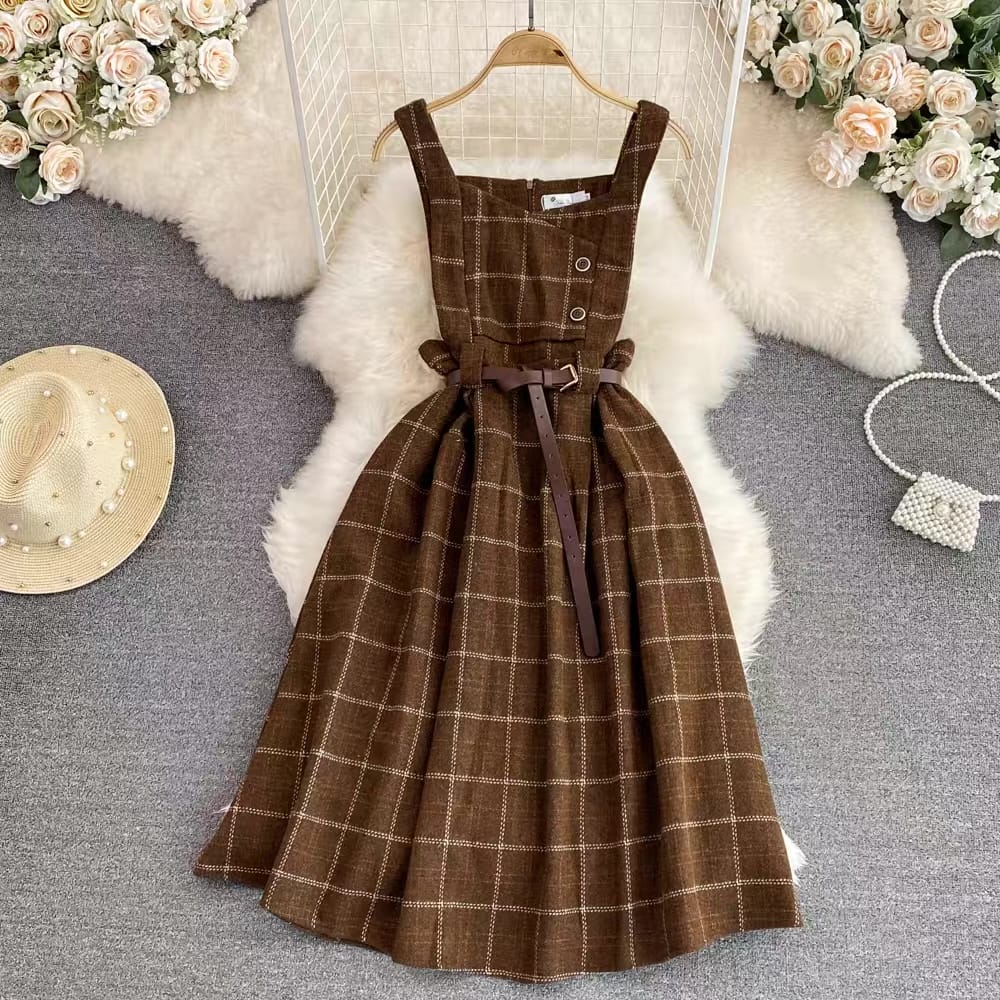 See what I want plaid dress & belt FD87 image