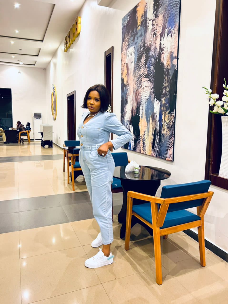 London denim jumpsuit & belt image