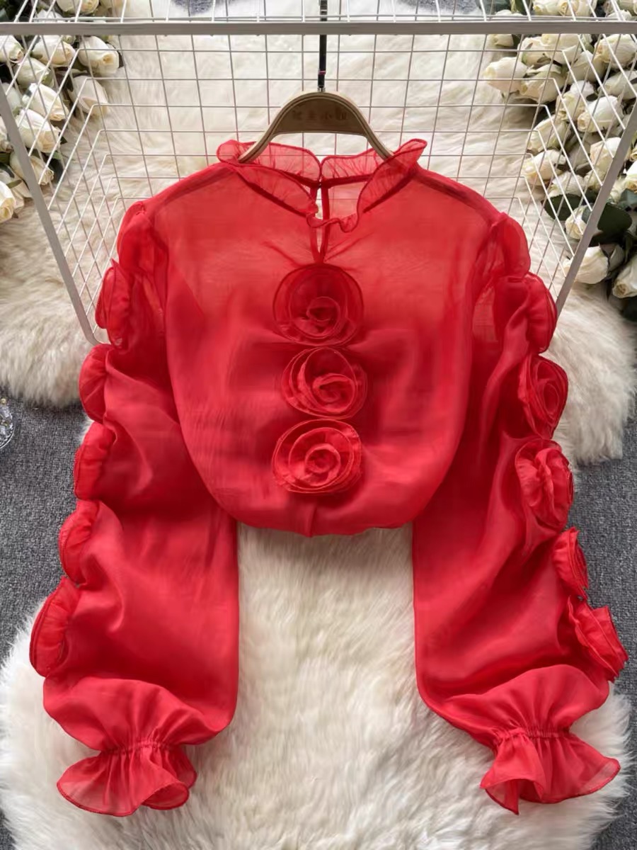Luxury babe rose blouse BE277