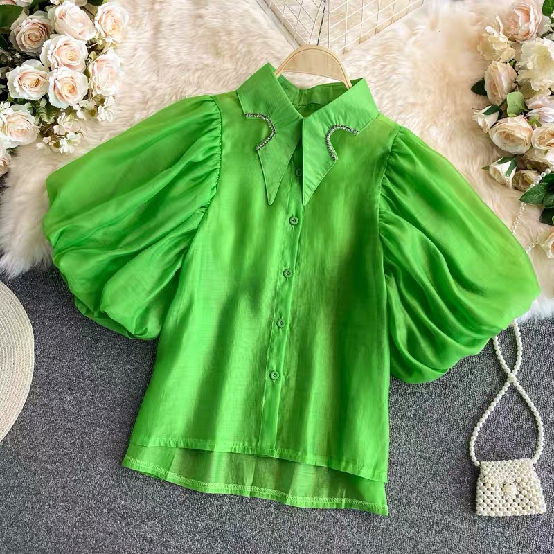 Puff sleeves fanatic top TZZ296 image