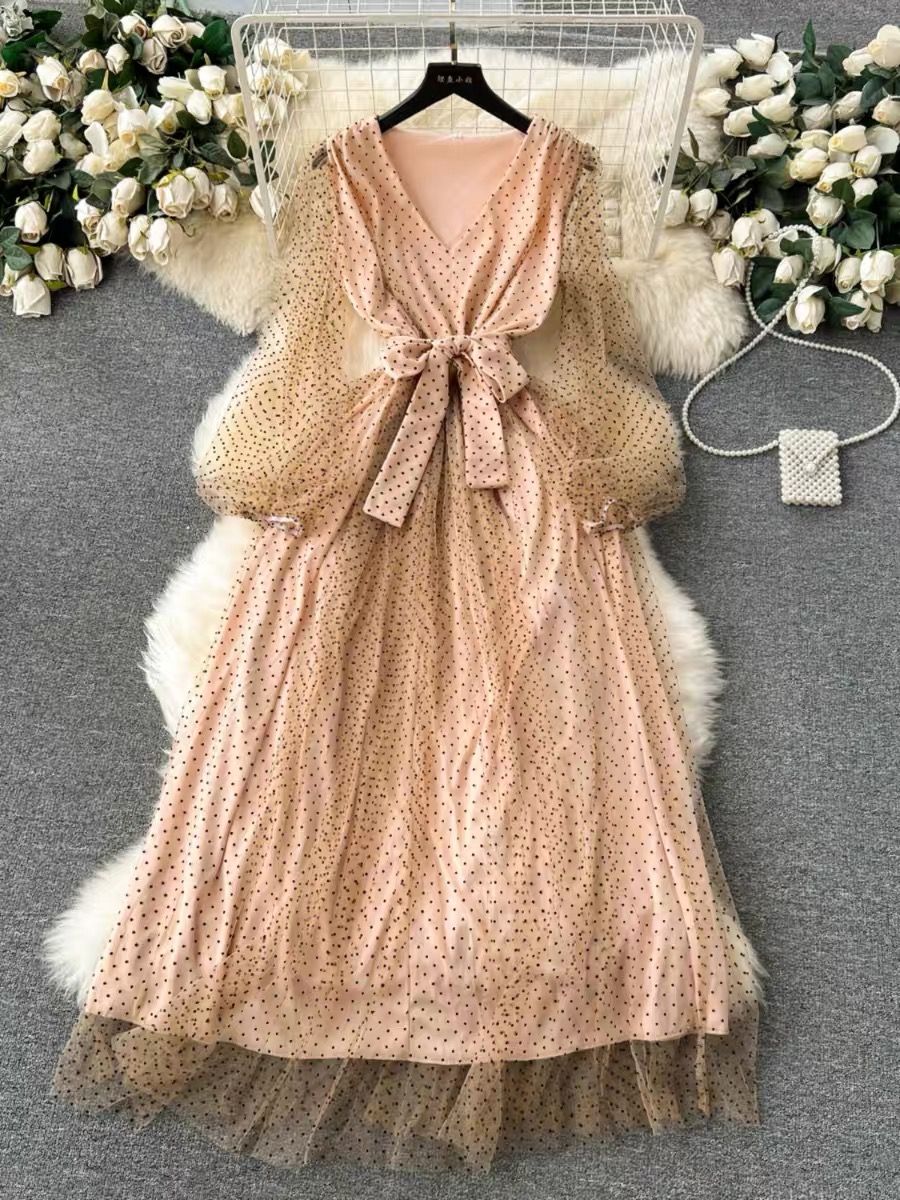 Birthday girl mesh dotted dress EVD77 image