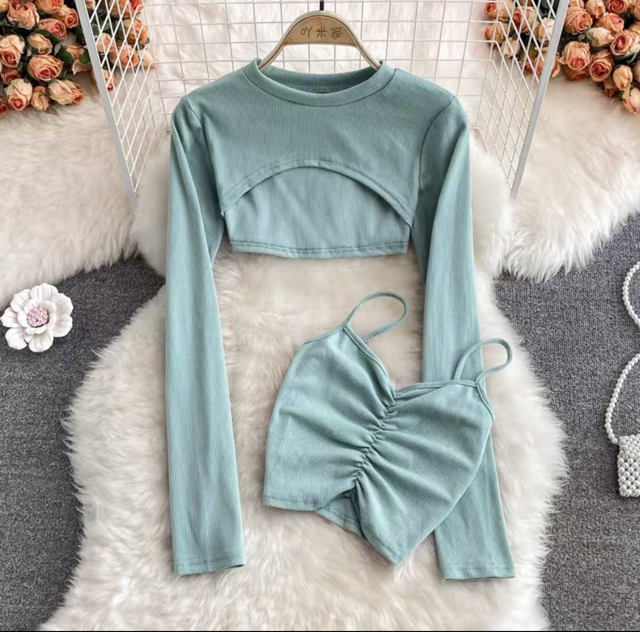 Samantha crop top set TZZ407 image