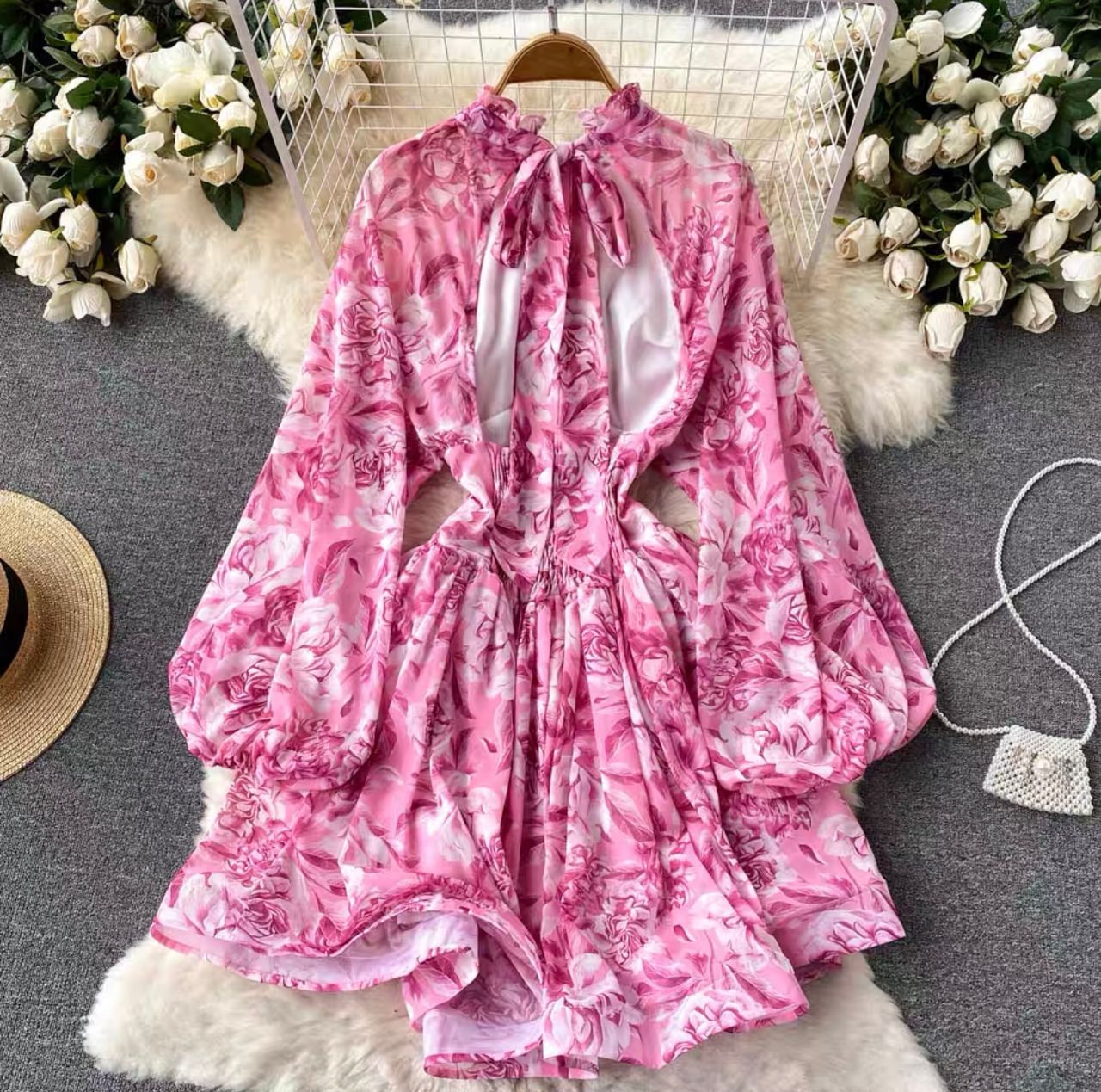 Win win situation mini print dress CD63 image