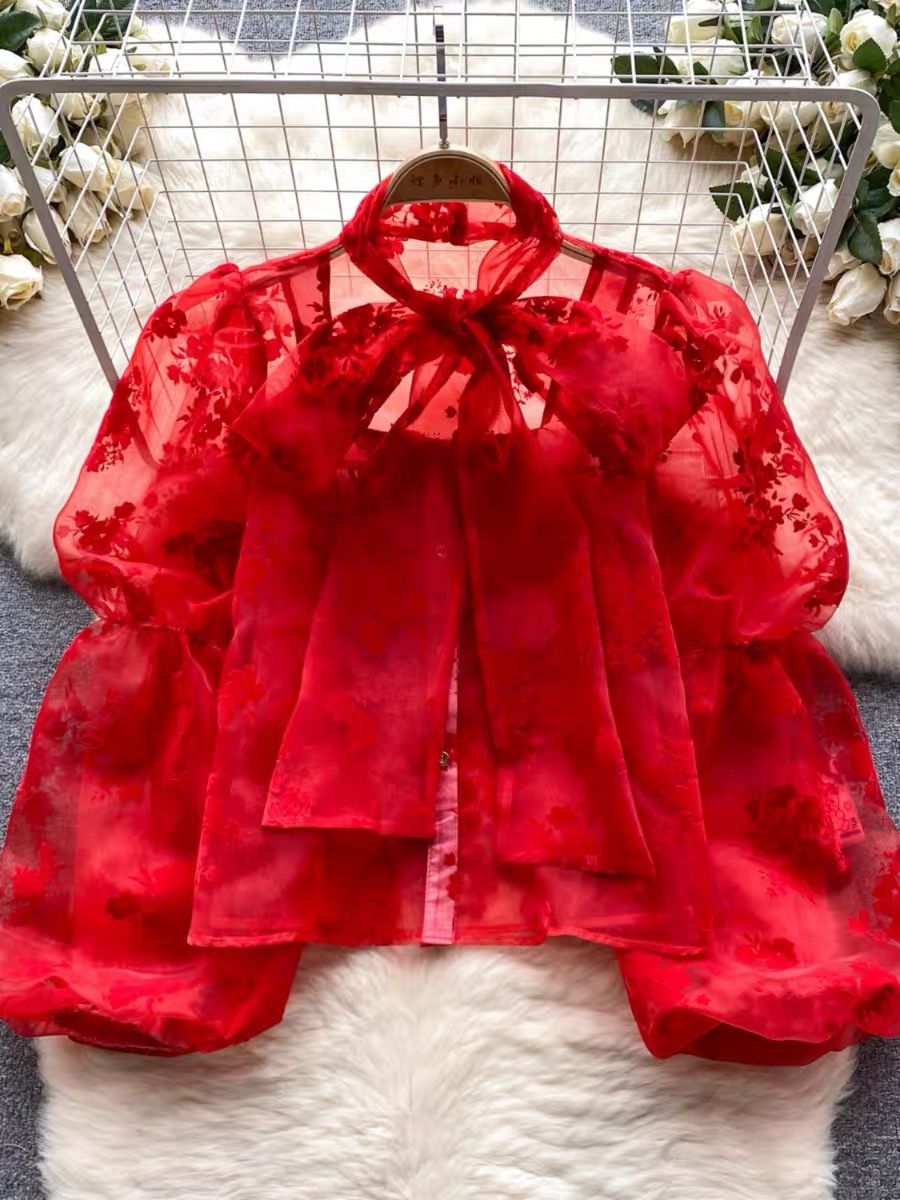 Sleek and slay mesh blouse BE159 image