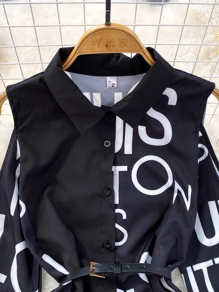 Up to trouble shirt dress & belt SDZZ771 image