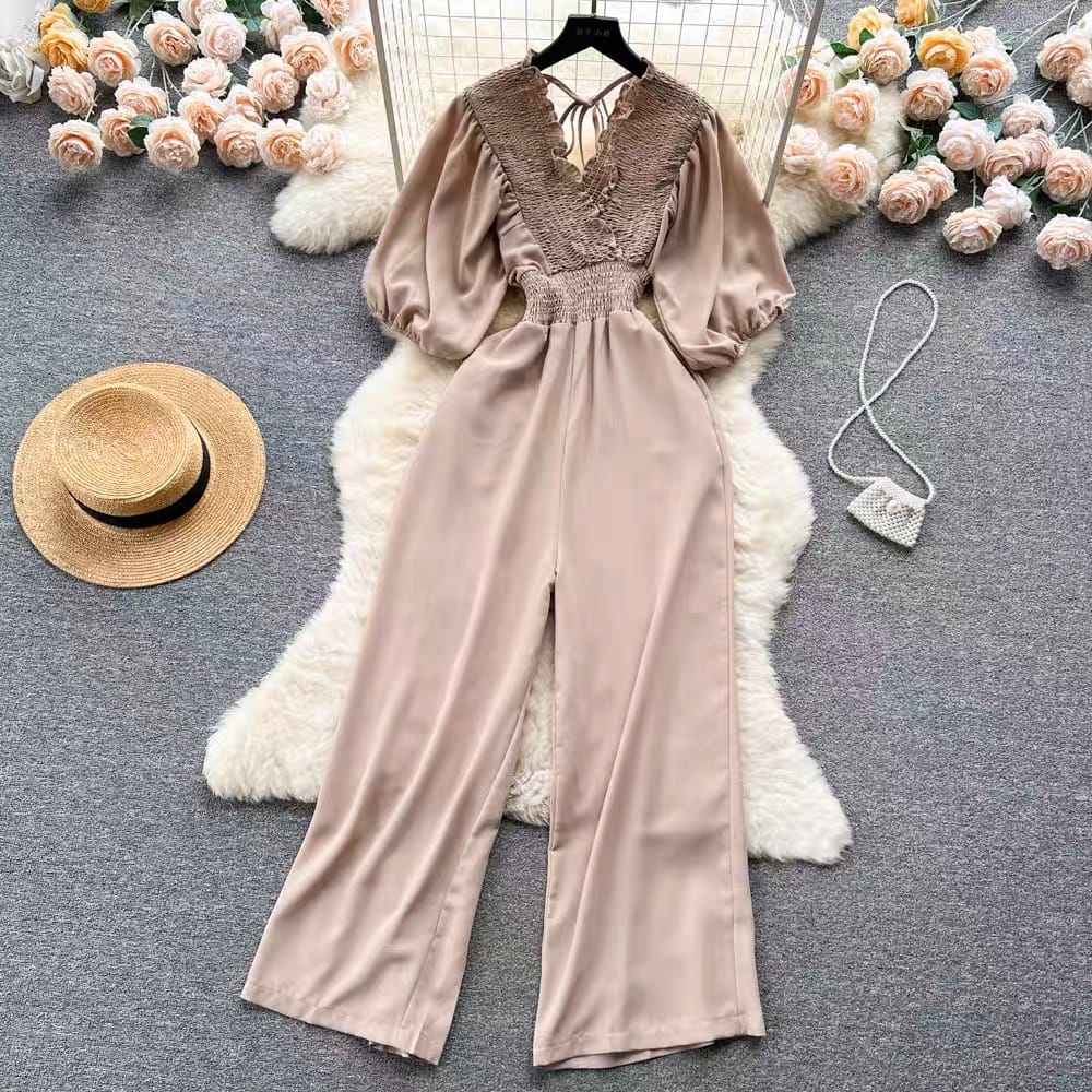 Natural diva ruched jumpsuit JRZZ546 image