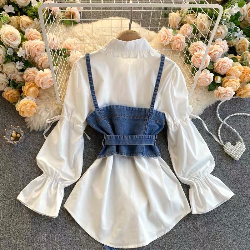 Josie shirt dress and denim waist coat SDZZ223 image