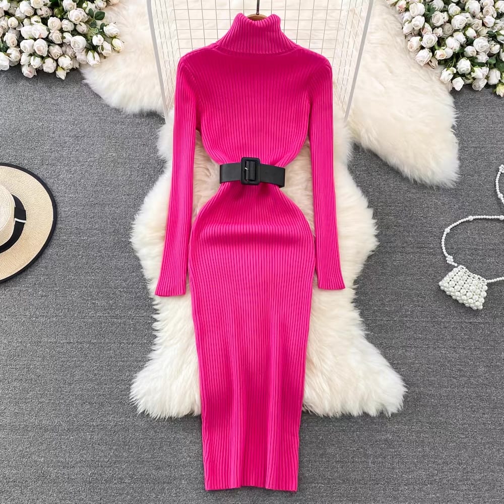 Late nights sweater gown & belt KBC29 image