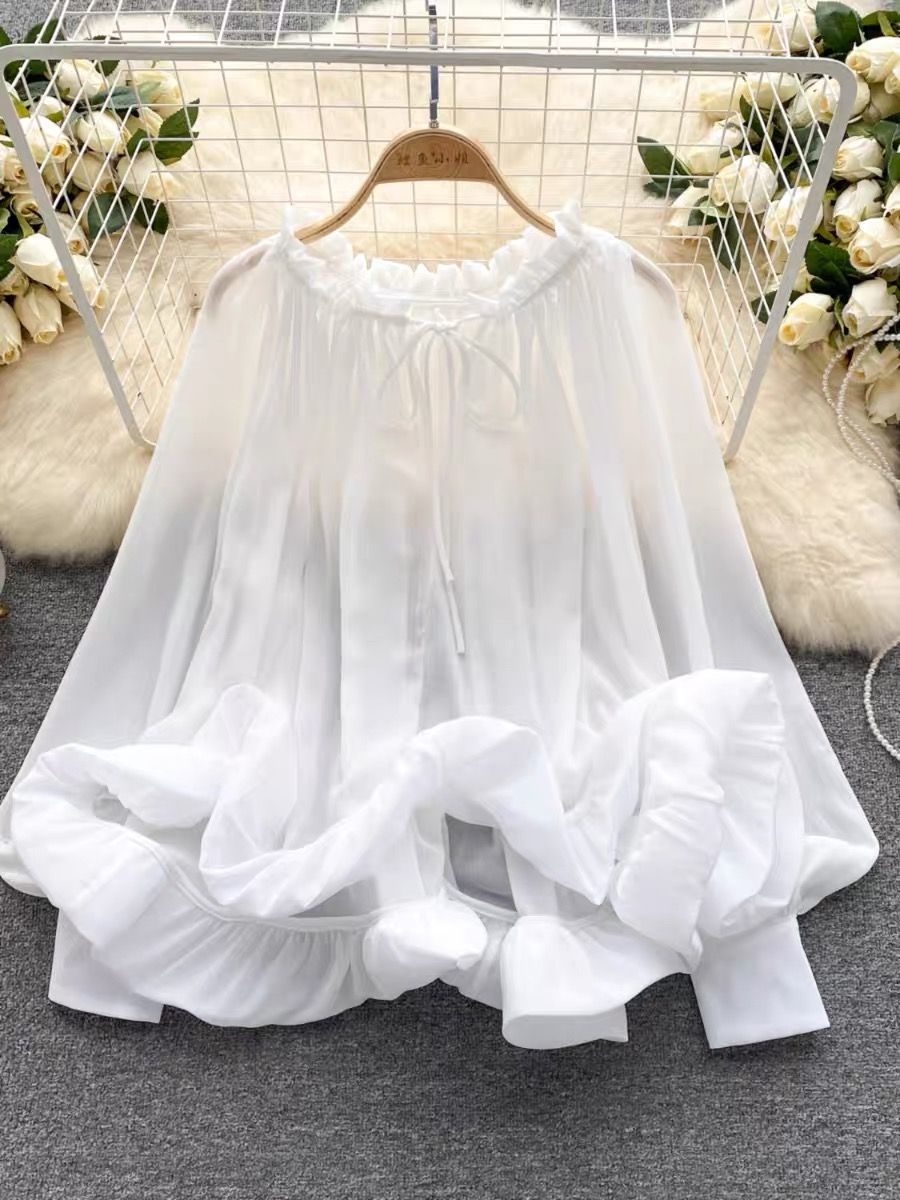 Dinner party ruffle blouse BE154 image