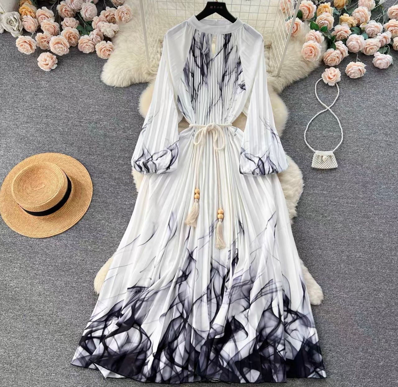 Wedding guest print dress CD522 image