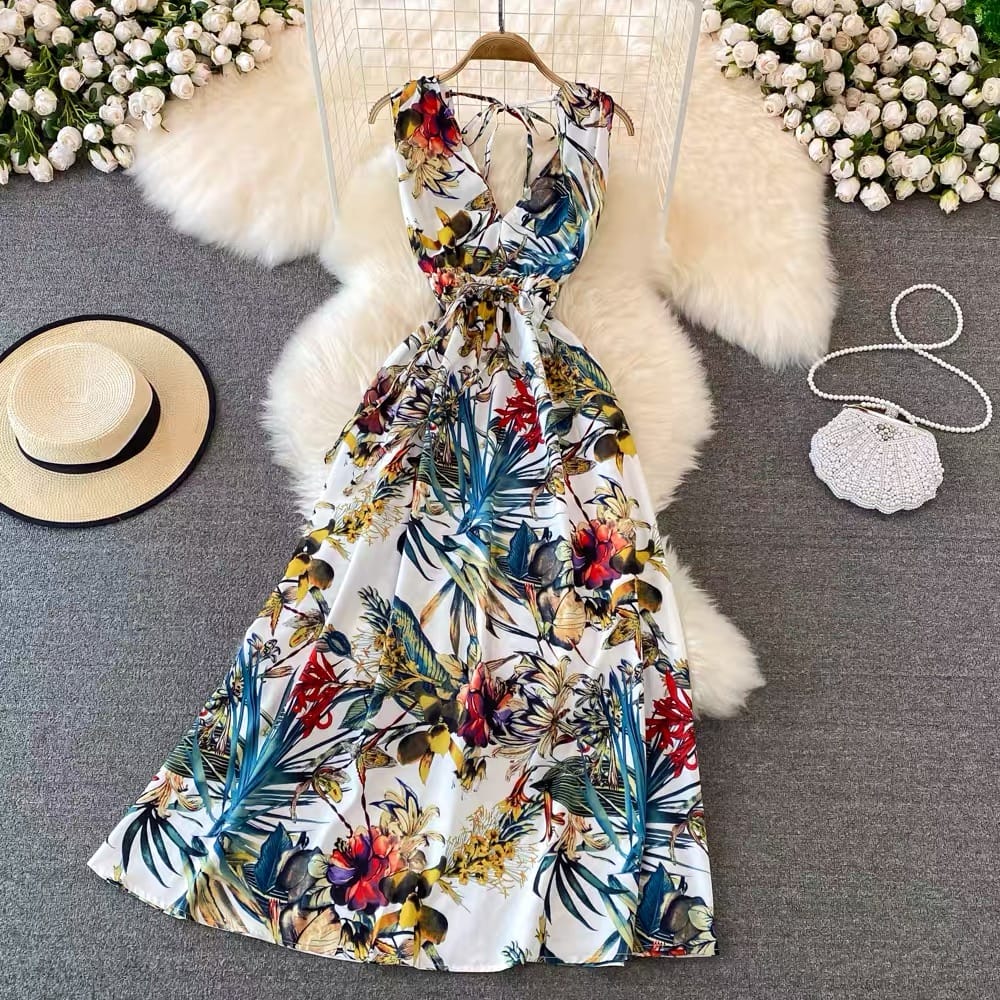 Sunset kisses print dress CD60 image