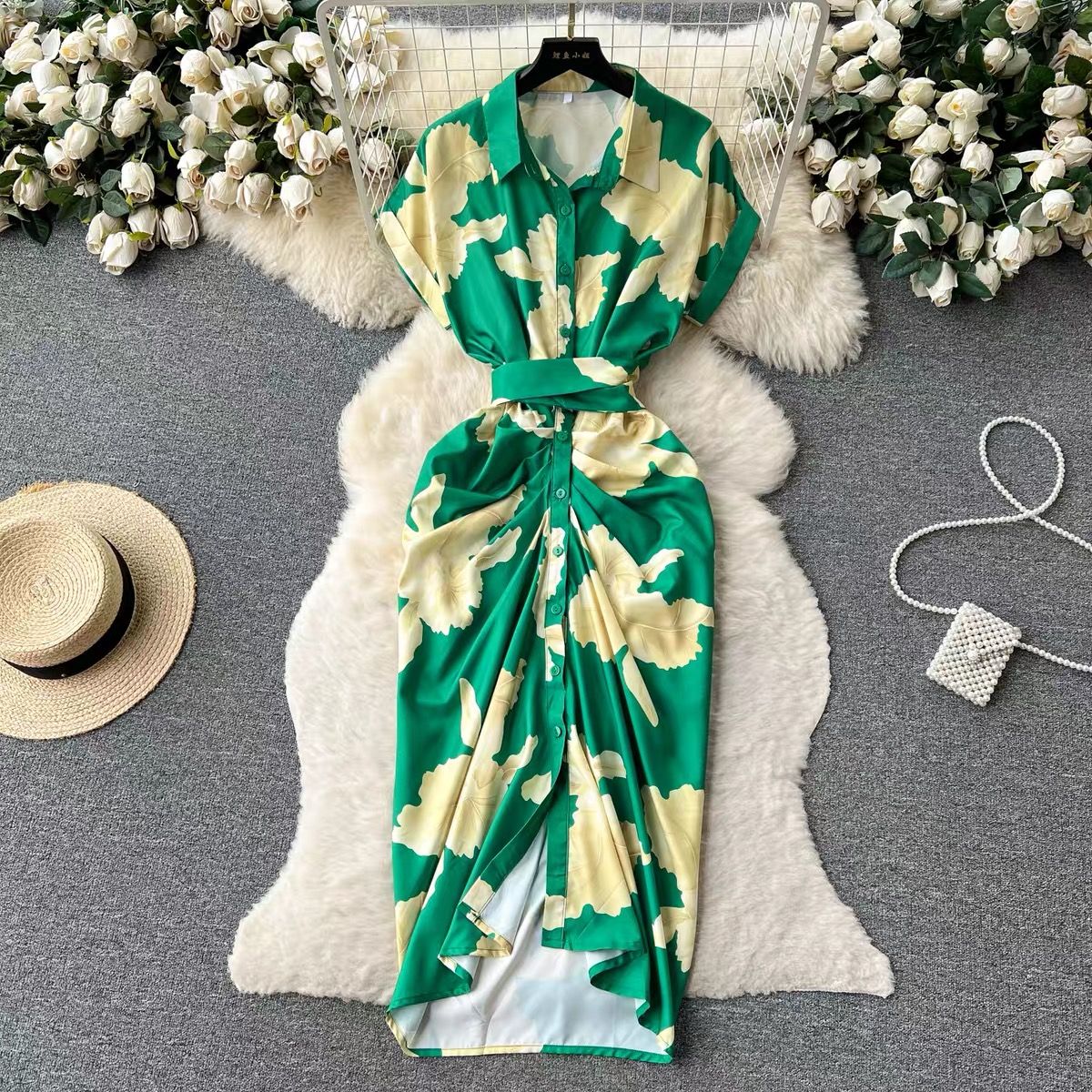 A night dinner for me print dress CBC157 image