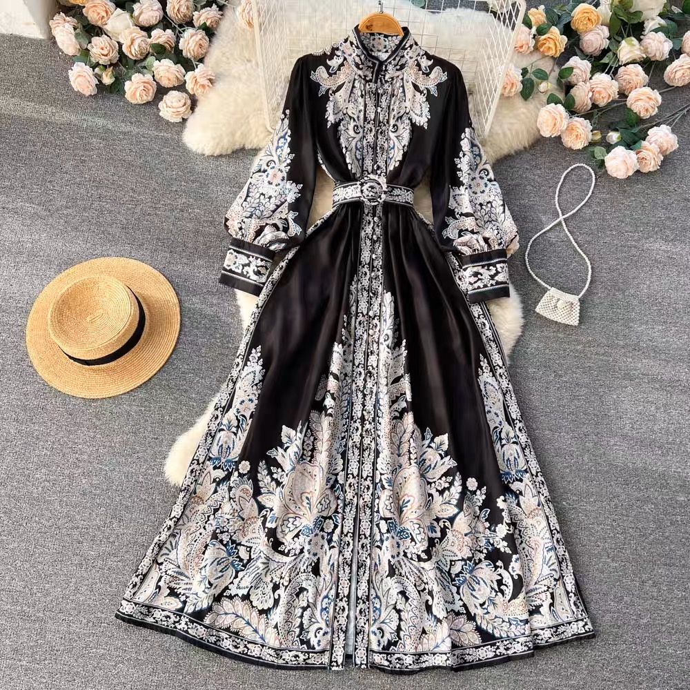 Main character print dress ED44 image