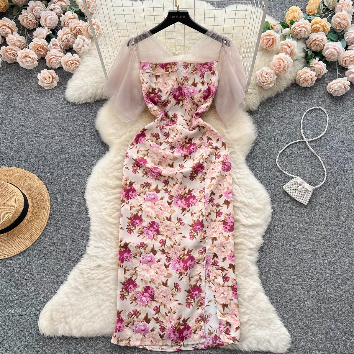 Whimsical vineyard lunch dress EVD36