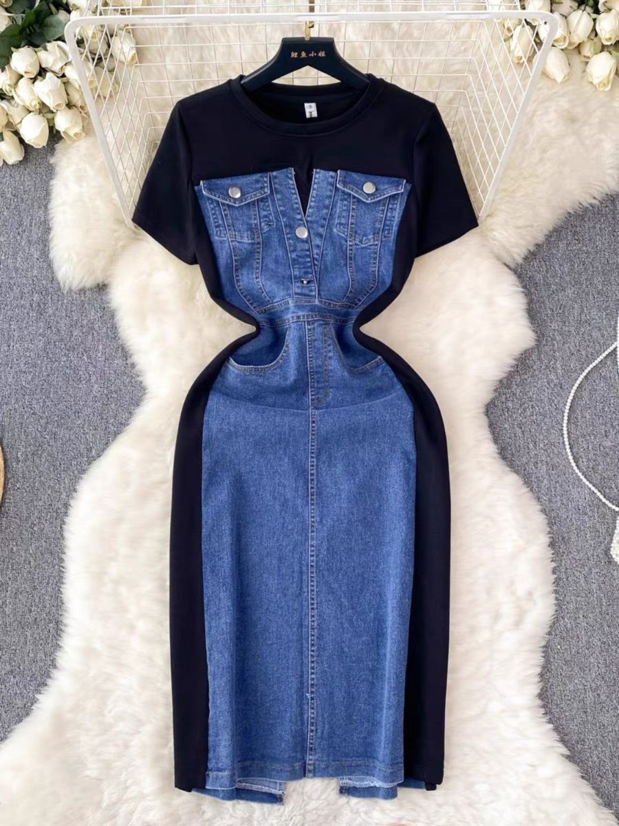 Big time magic denim dress DBC6 image