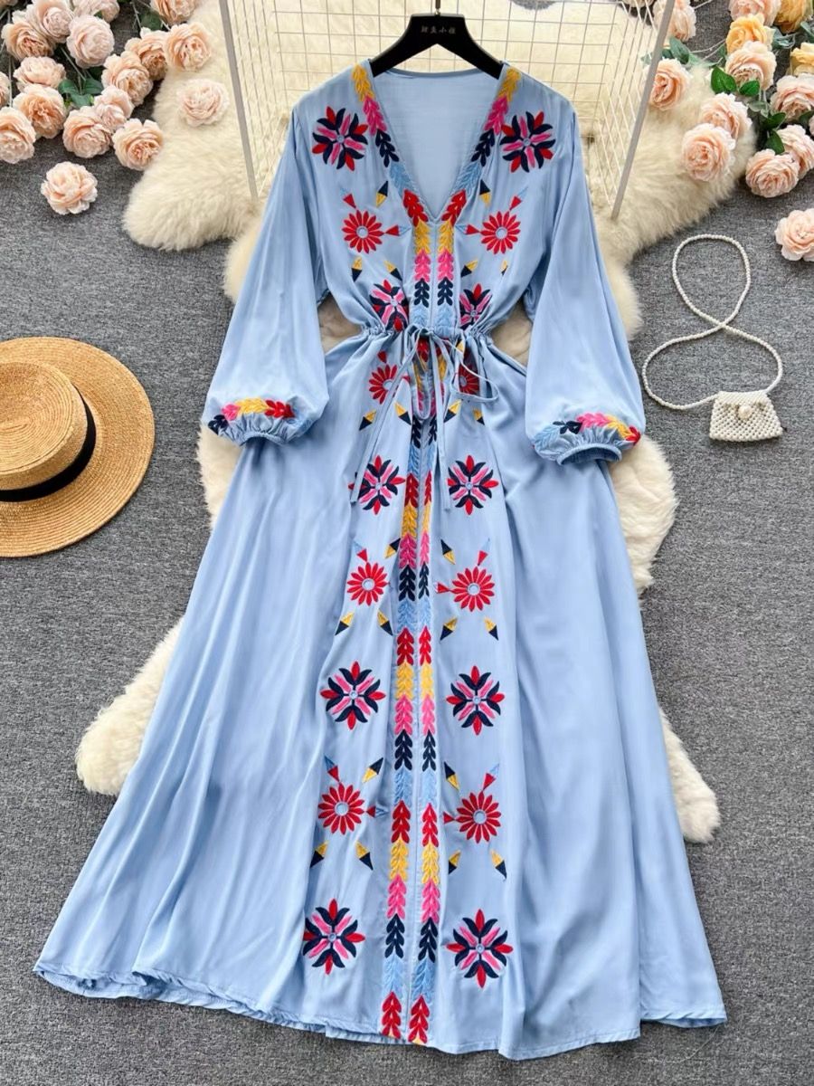 Extra slay vibe embroidery dress CD454 image