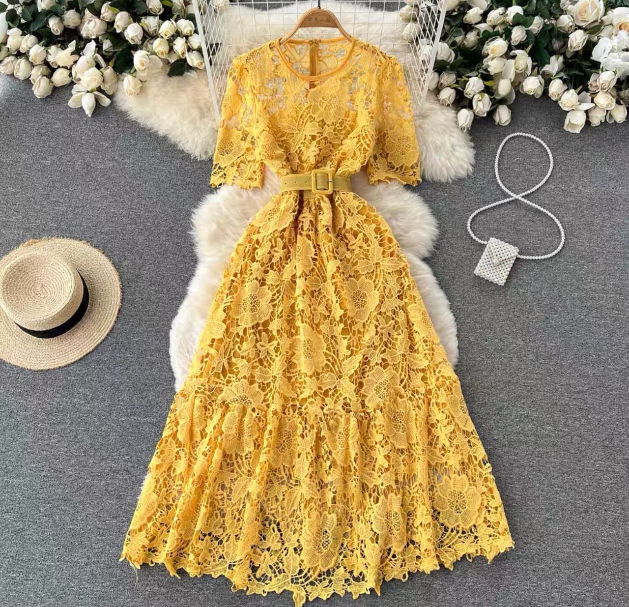 Outta Manhattan lace dress & belt FD39 image