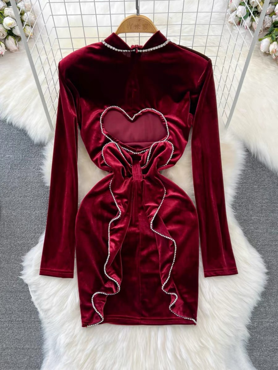 Double mission velvet Dress CBC364