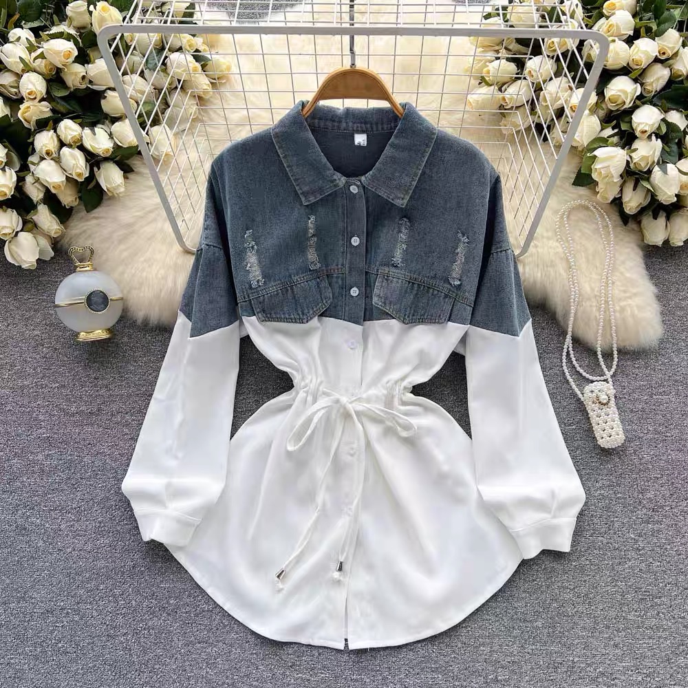 Dang distressed denim shirt SDZZ586 image