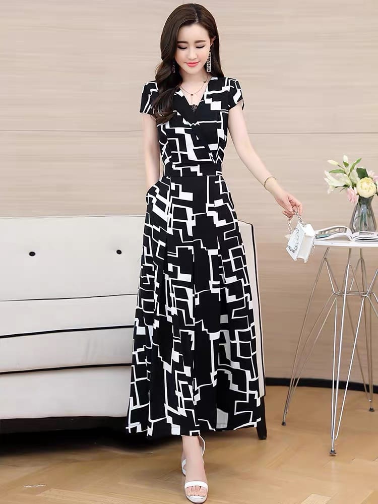 Formal dinner print dress CD112 image