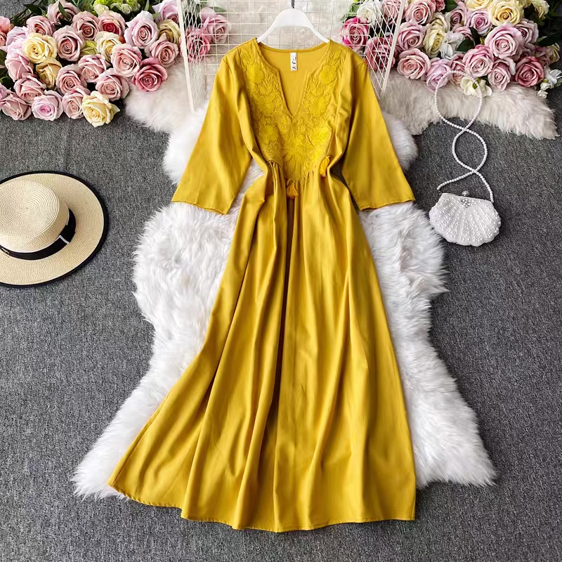 Tie dye simple dinner dress CD9 image