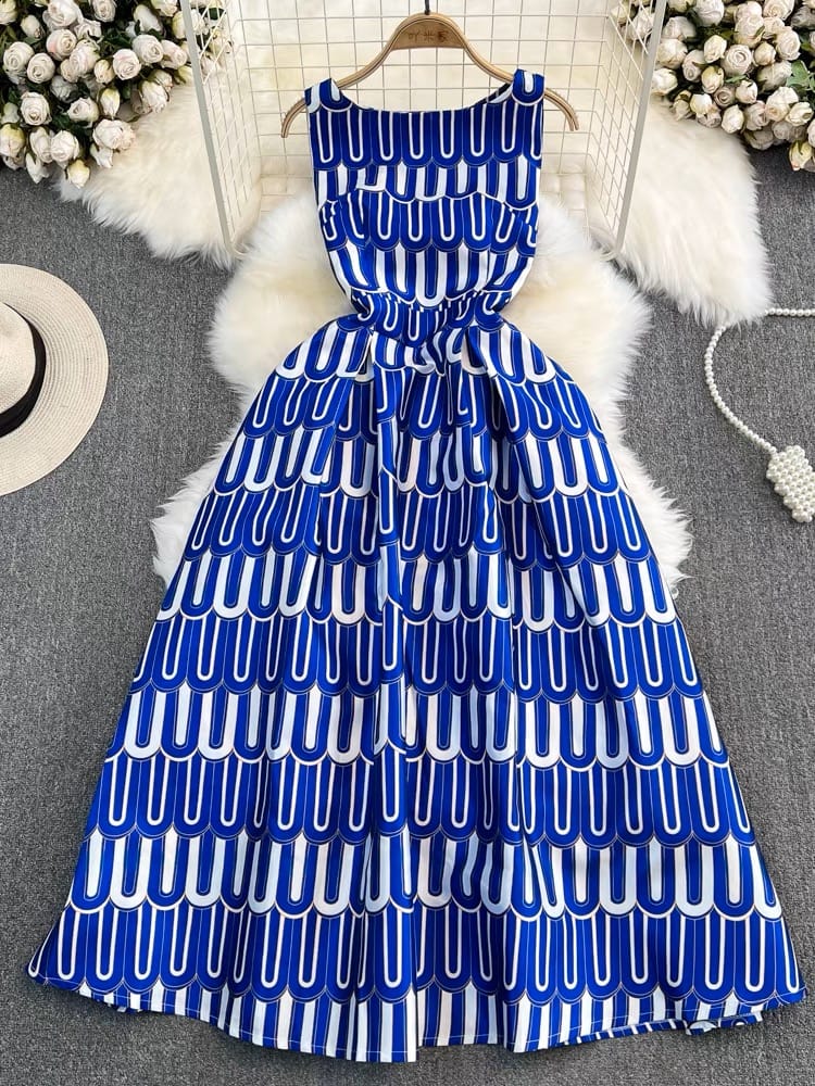 Summer staycation print dress CD298 image