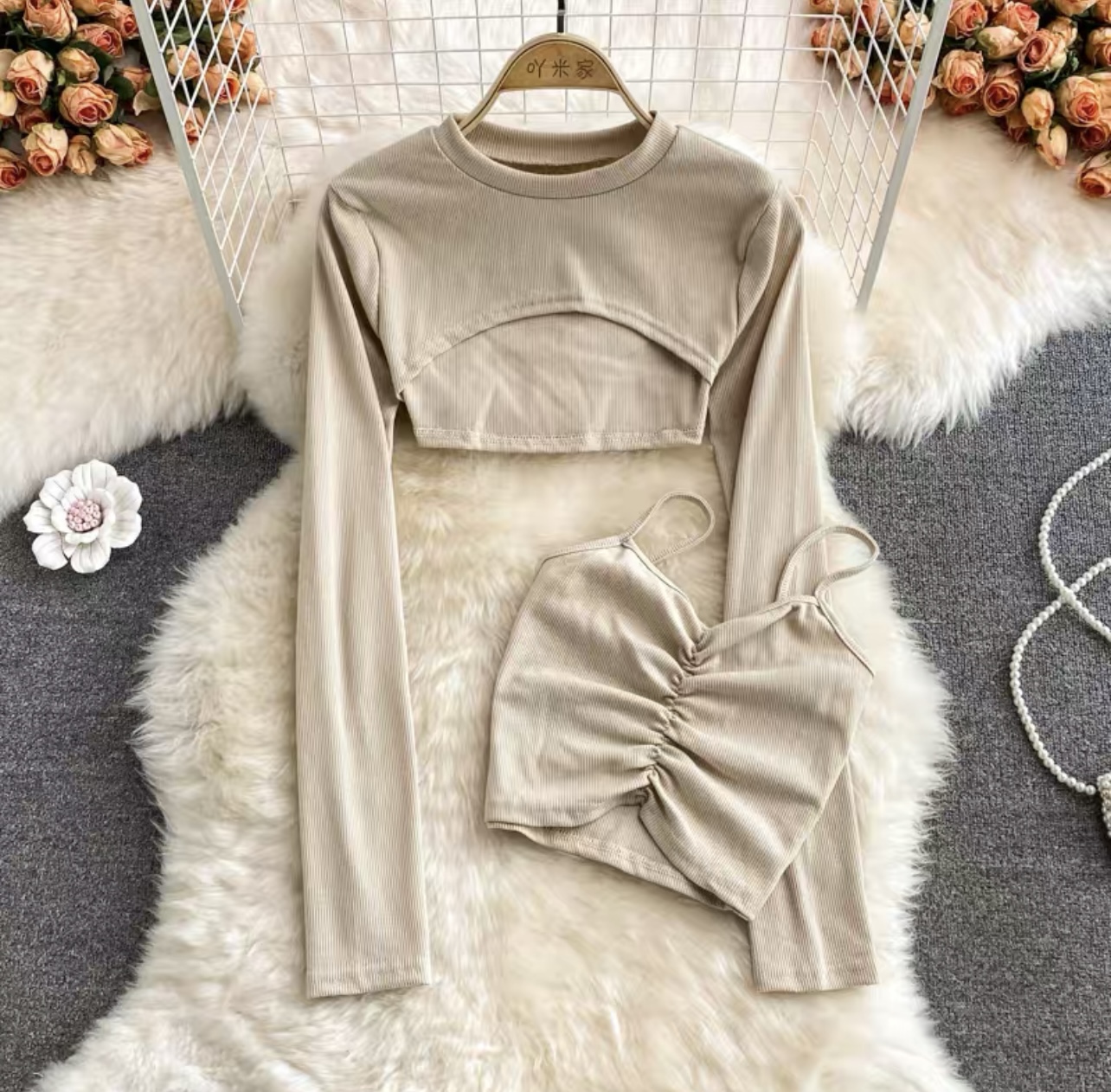 Samantha crop top set TZZ407 image
