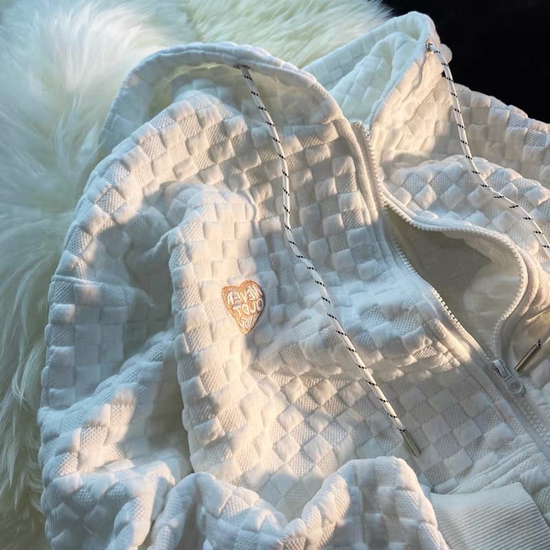 Too much comfort checkered hoodie SSZZ235 image