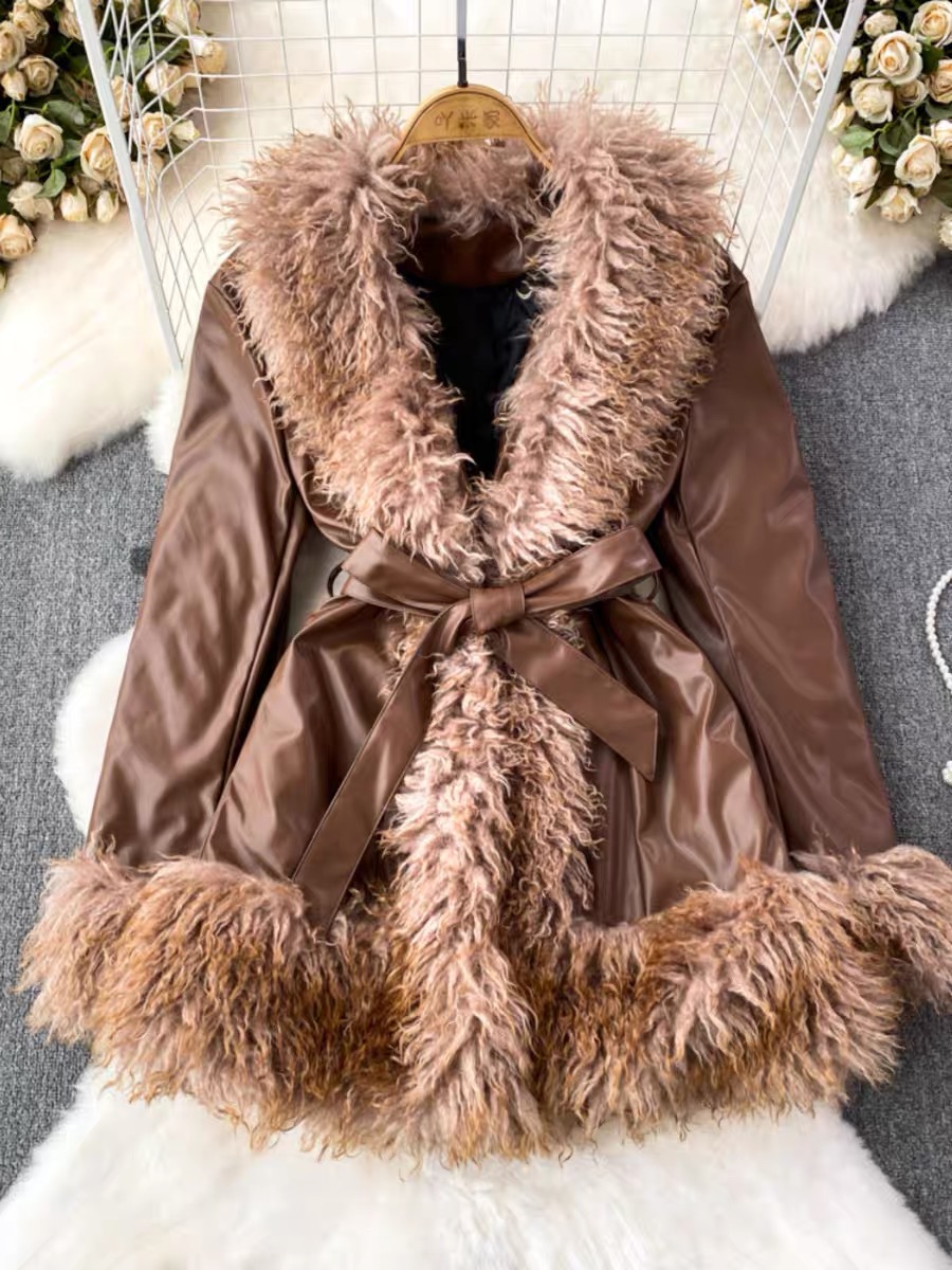 Always essential leather coat WJ101