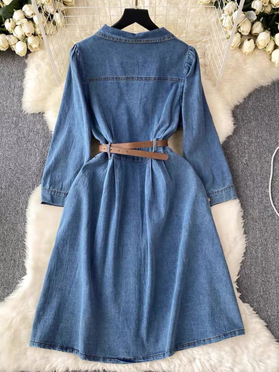 Kerry modern denim dress & belt DD15 image