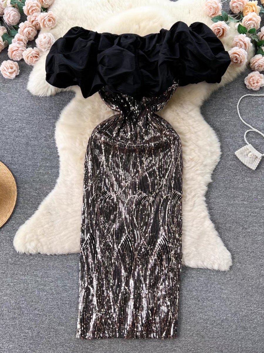 Self made billionaire sequin dress EBC52