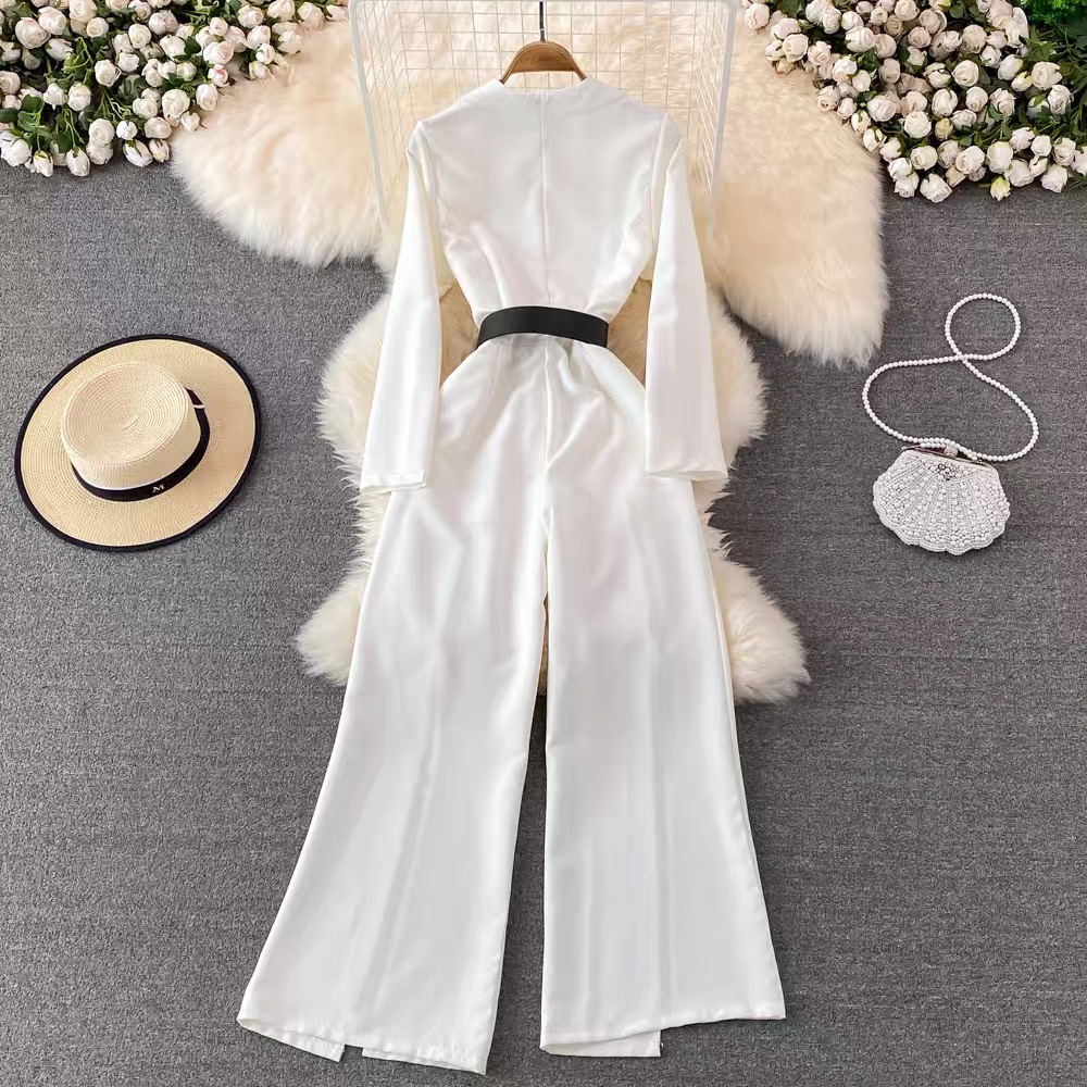 Glow up boot cut jumpsuit & belt JRZZ401 image