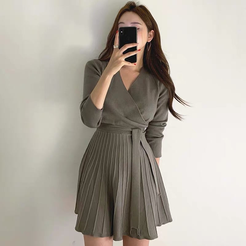 Business handled sweater dress KD101