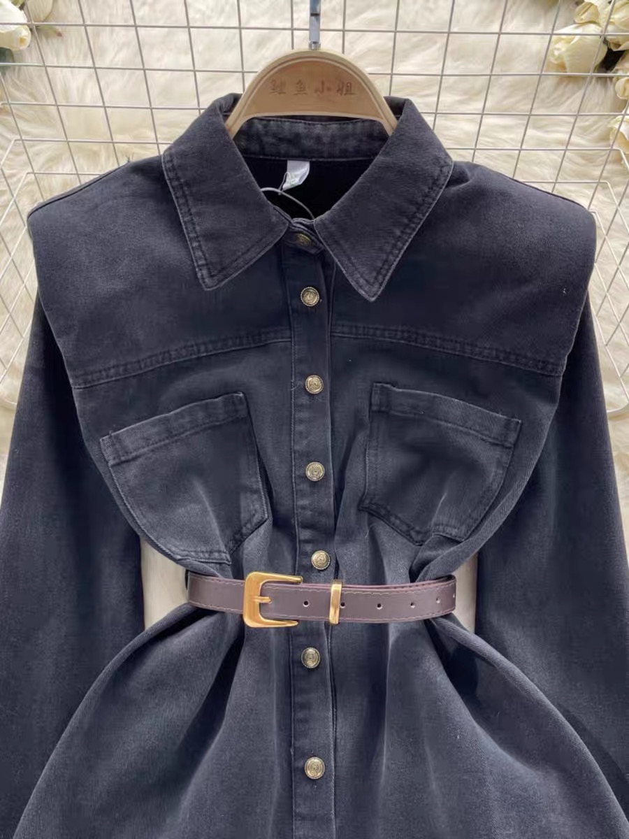 Dearest darling denim shirt & belt SDZZ896 image