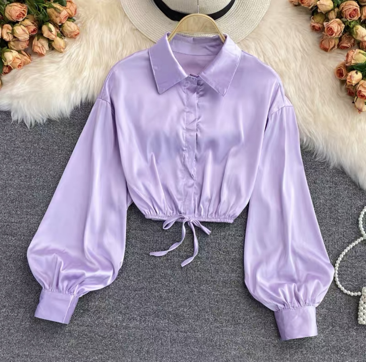 Your favorite silk crop top TZZ299 image