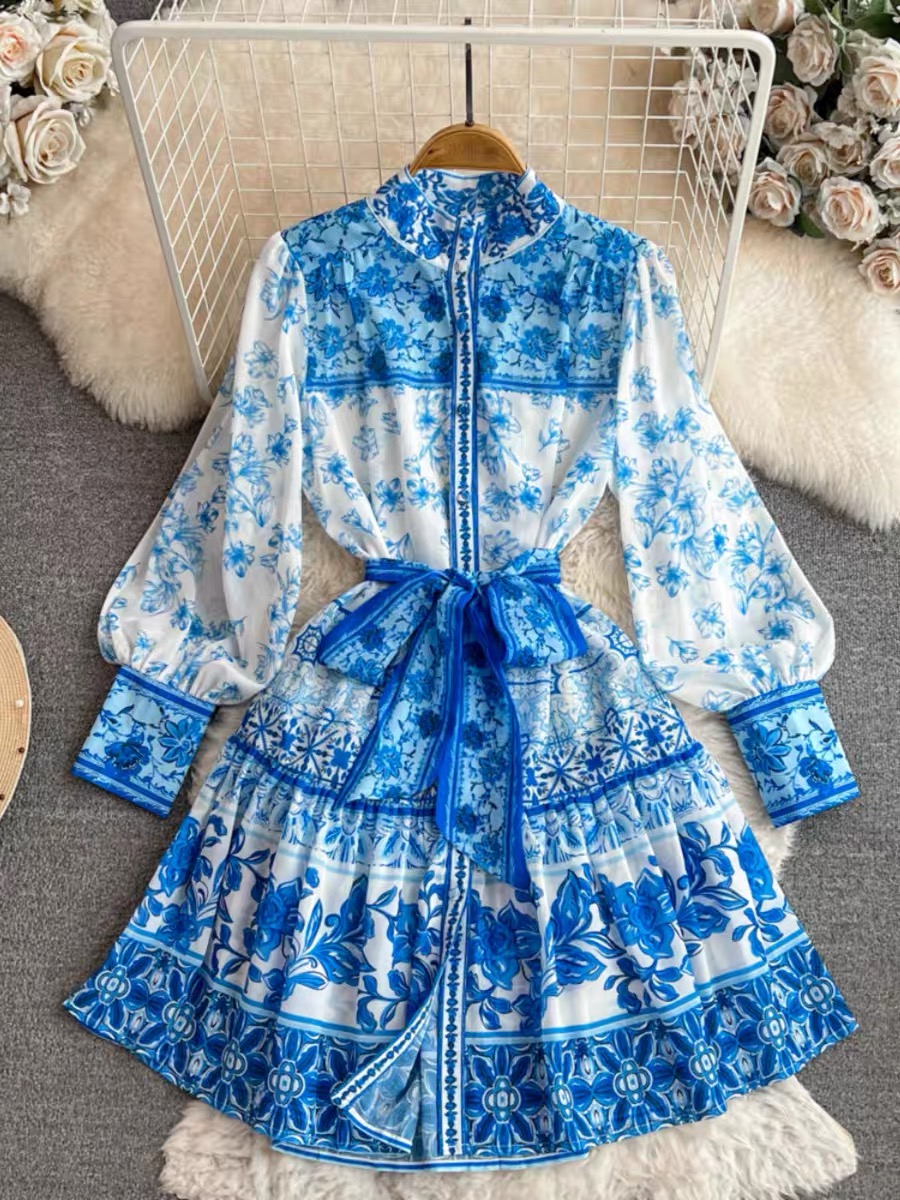 No photos print dress  ED125