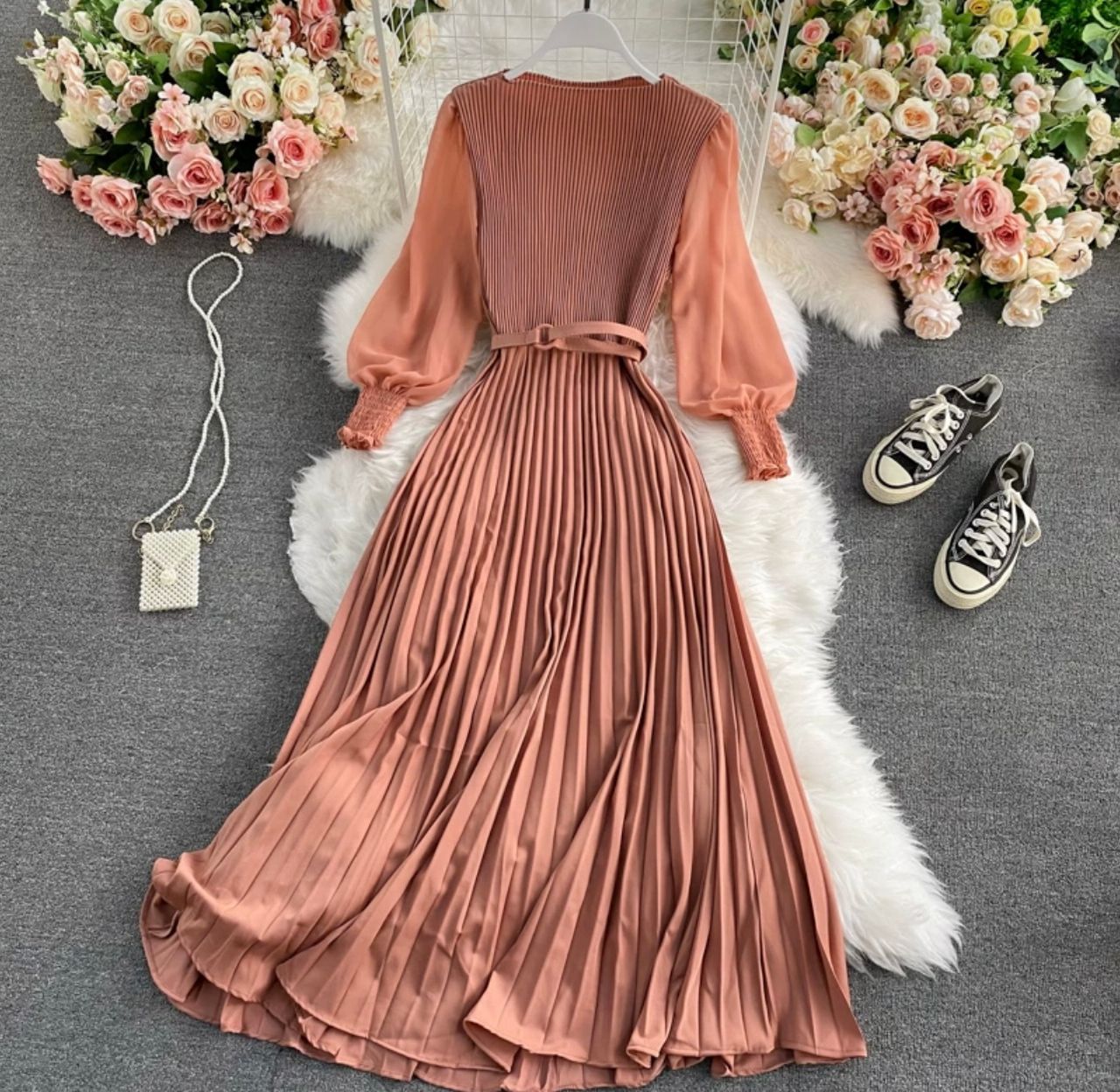 Flying high with you pleated dress FD98 image