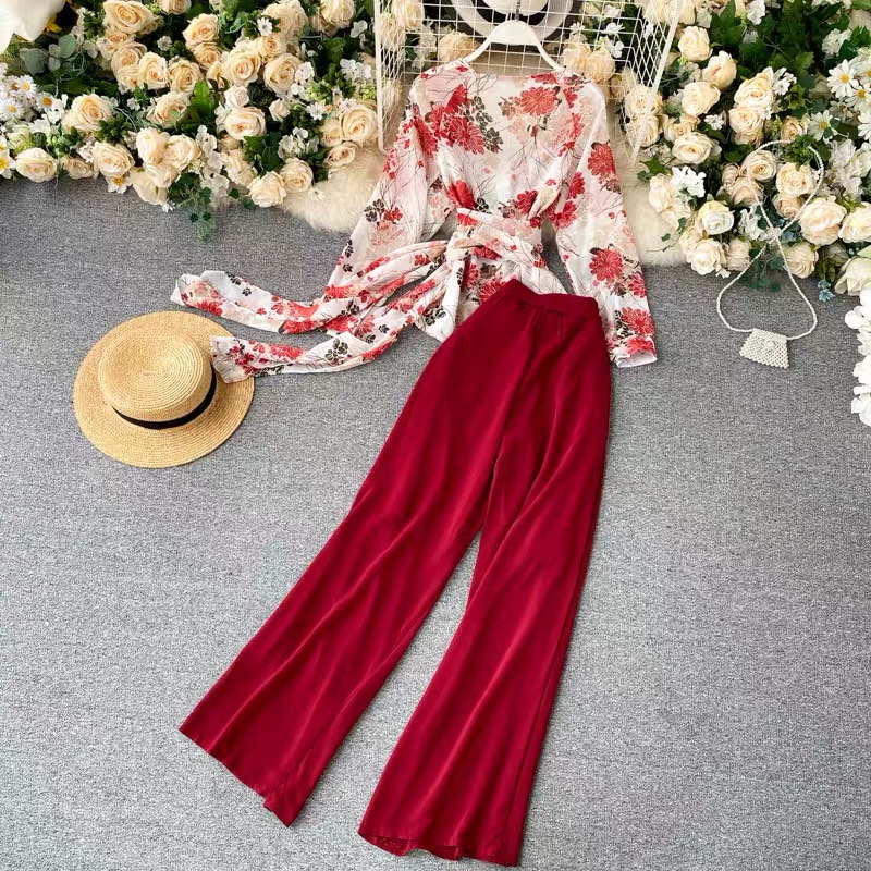Gemini vibes floral two piece set TPZZ142 image